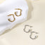 MESS46 STAINLESS STEEL ORGANIC SHAPED EARRING WITH PEARL