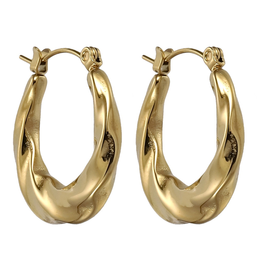 MESS49 STAINLESS STEEL ROUND HOOP EARRING