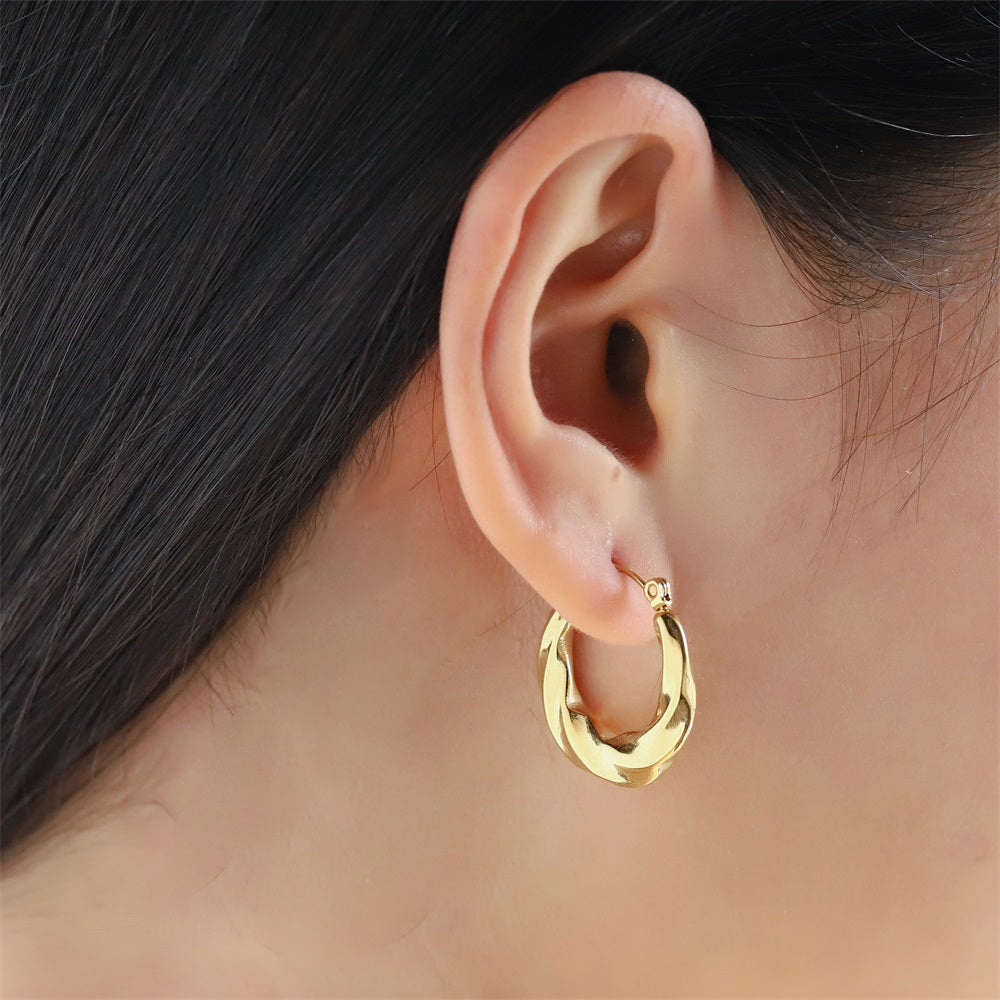 MESS49 STAINLESS STEEL ROUND HOOP EARRING