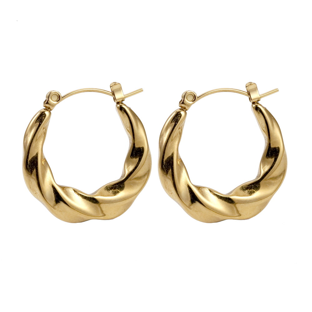 MESS49 STAINLESS STEEL ROUND HOOP EARRING