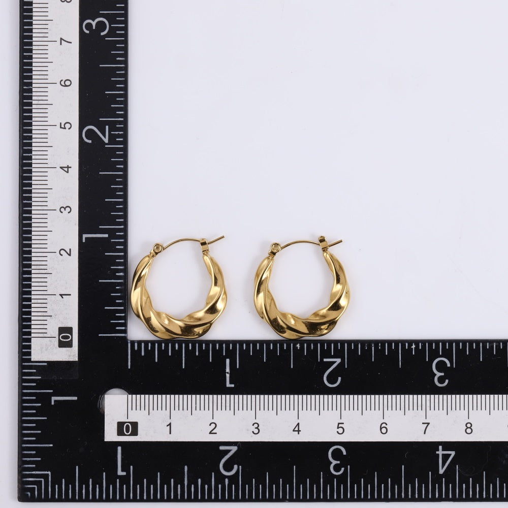 MESS49 STAINLESS STEEL ROUND HOOP EARRING