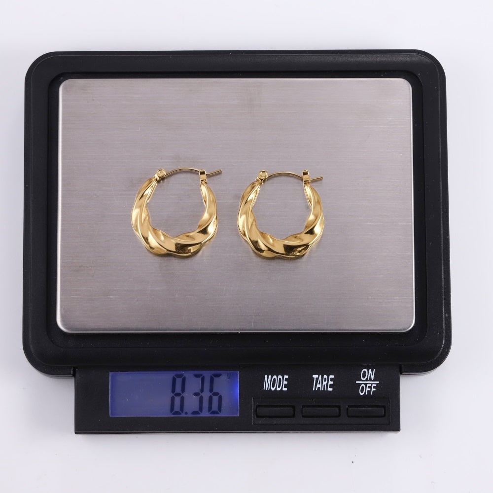 MESS49 STAINLESS STEEL ROUND HOOP EARRING