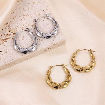 MESS49 STAINLESS STEEL ROUND HOOP EARRING