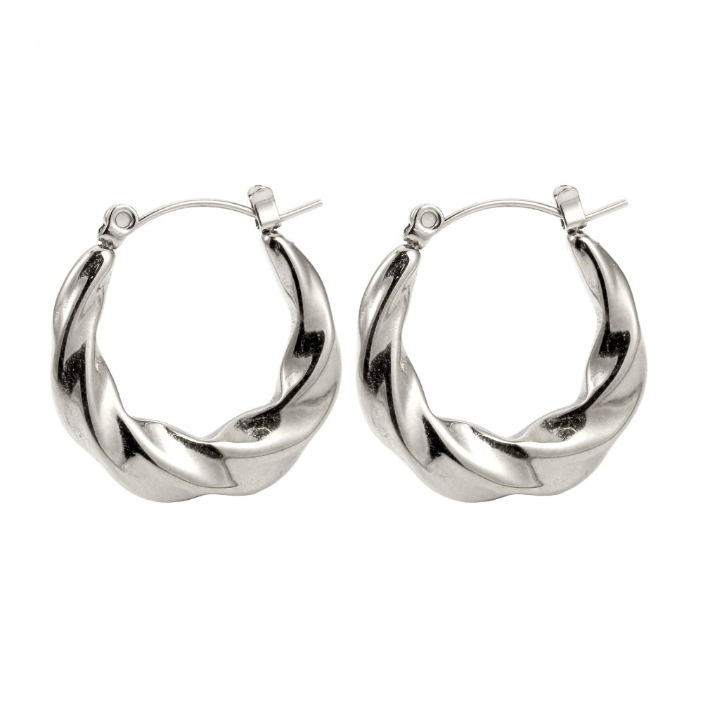 MESS49 STAINLESS STEEL ROUND HOOP EARRING