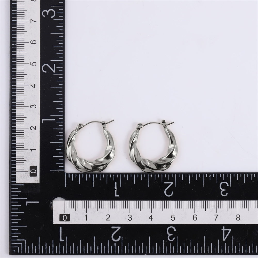 MESS49 STAINLESS STEEL ROUND HOOP EARRING