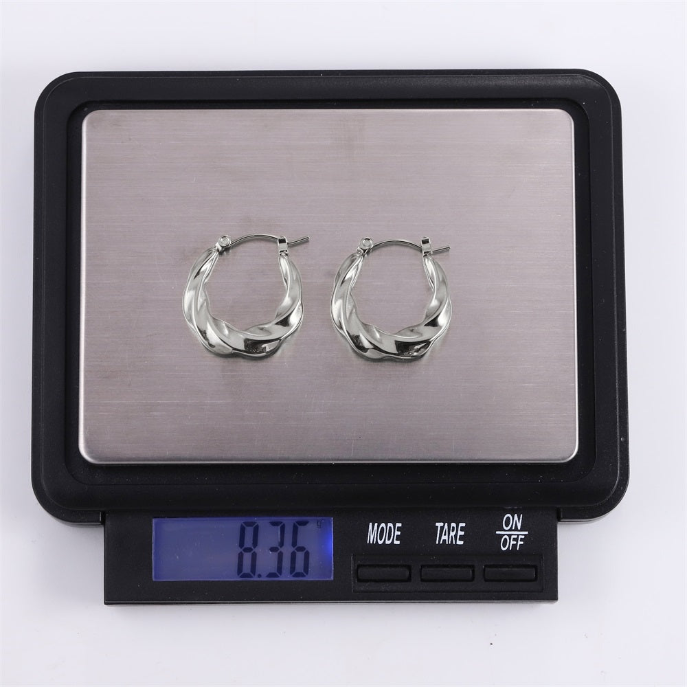 MESS49 STAINLESS STEEL ROUND HOOP EARRING