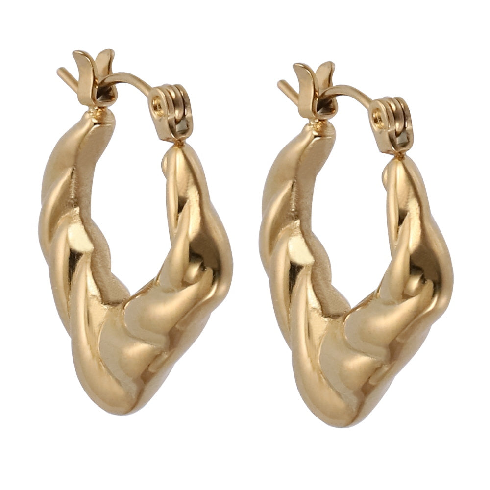 MESS50 STAINLESS STEEL SQUARE HOOP EARRING