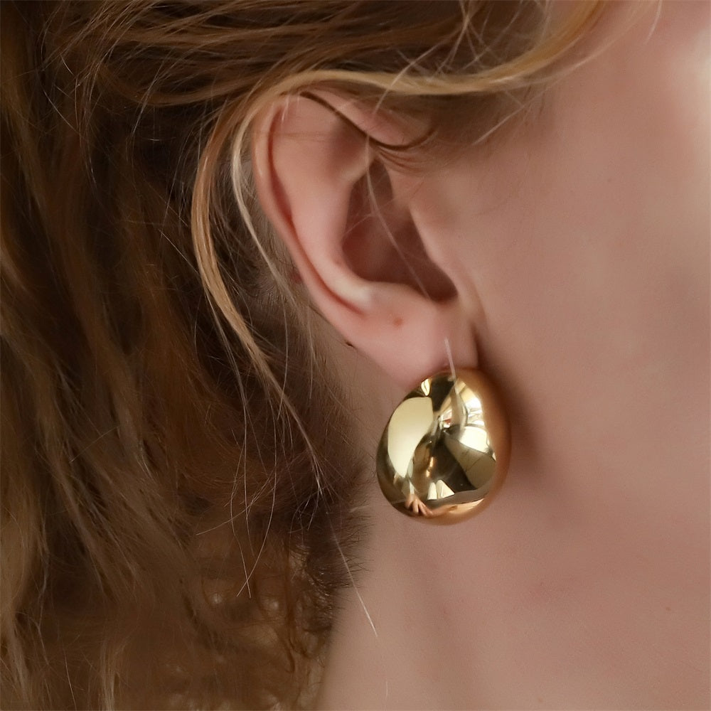 MESS57 STAINLESS STEEL OVAL EARRING