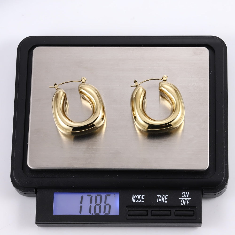 MESS58 STAINLESS STEEL HOLLOW EARRING