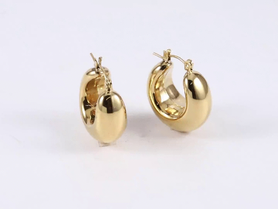 MESS60 STAINLESS STEEL HOLLOW EARRING