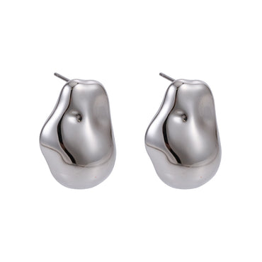 MESS62 STAINLESS STEEL BAROQUE SHAPED HOLLOW EARRING