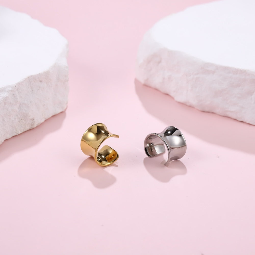 MESS65 STAINLESS STEEL CHUNKY CURVED EAR CUFF (BY PIECE)