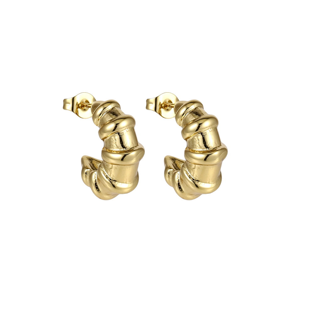 MESS69 STAINLESS STEEL CROISSANT STUD EARRING