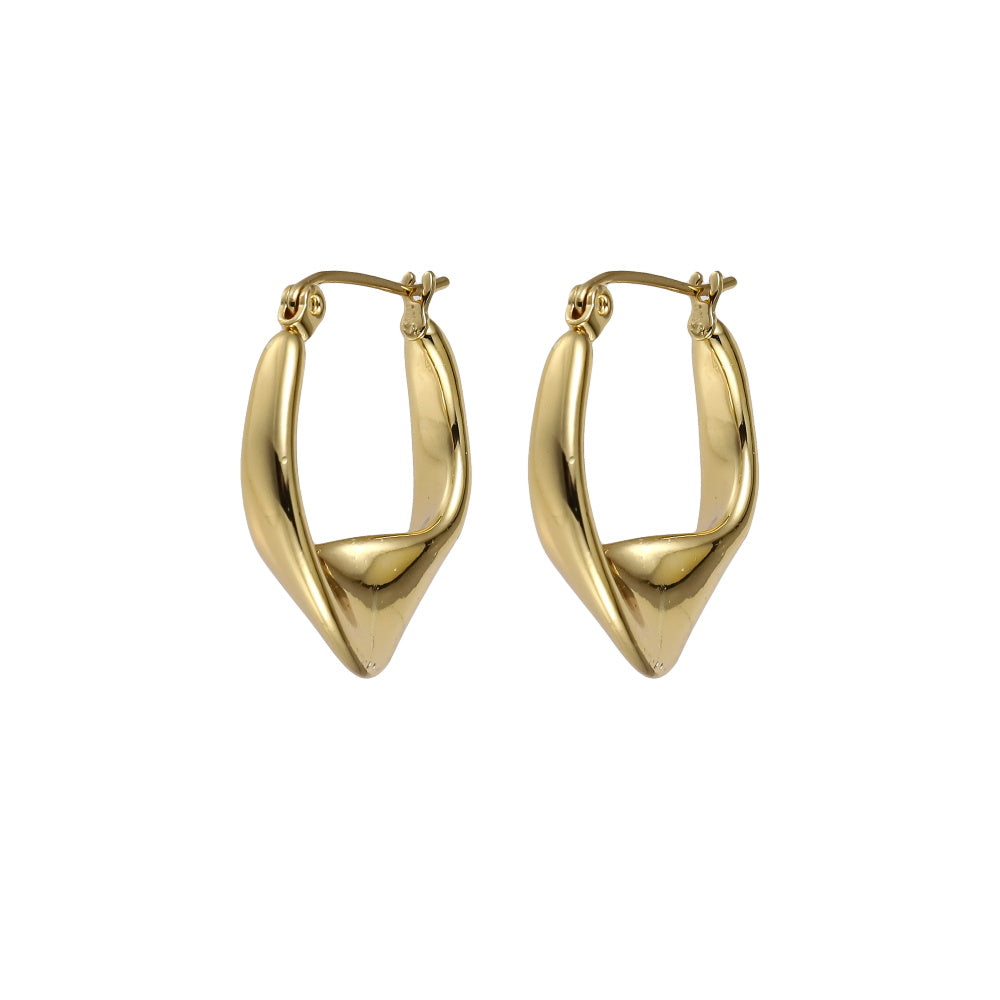 MESS70 STAINLESS STEEL TWISTED HOOP EARRING