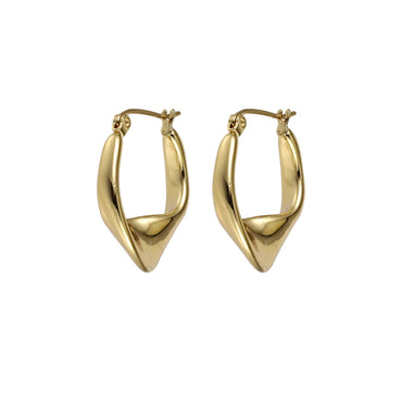MESS70 STAINLESS STEEL TWISTED HOOP EARRING
