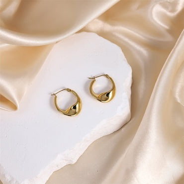 MESS70 STAINLESS STEEL TWISTED HOOP EARRING