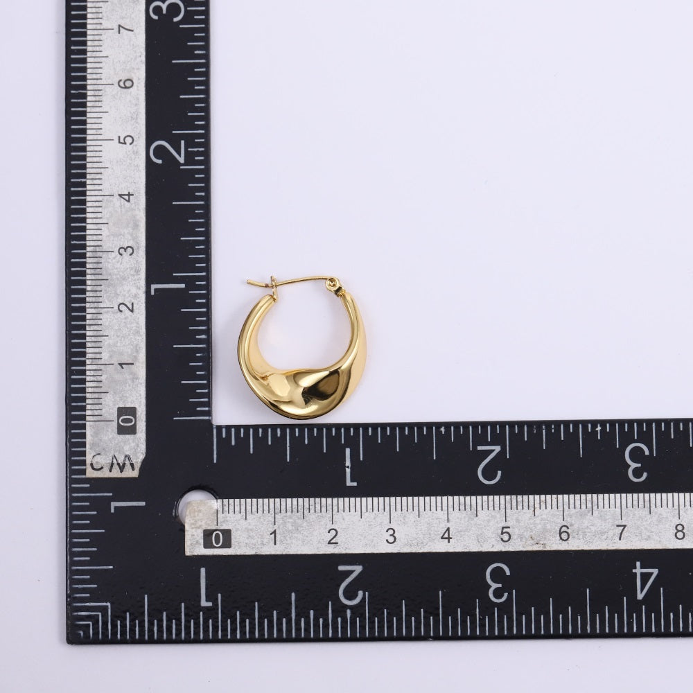 MESS70 STAINLESS STEEL TWISTED HOOP EARRING