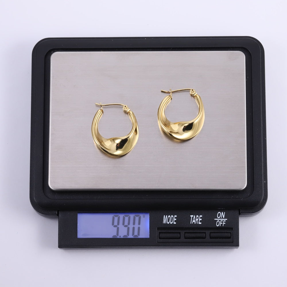 MESS70 STAINLESS STEEL TWISTED HOOP EARRING