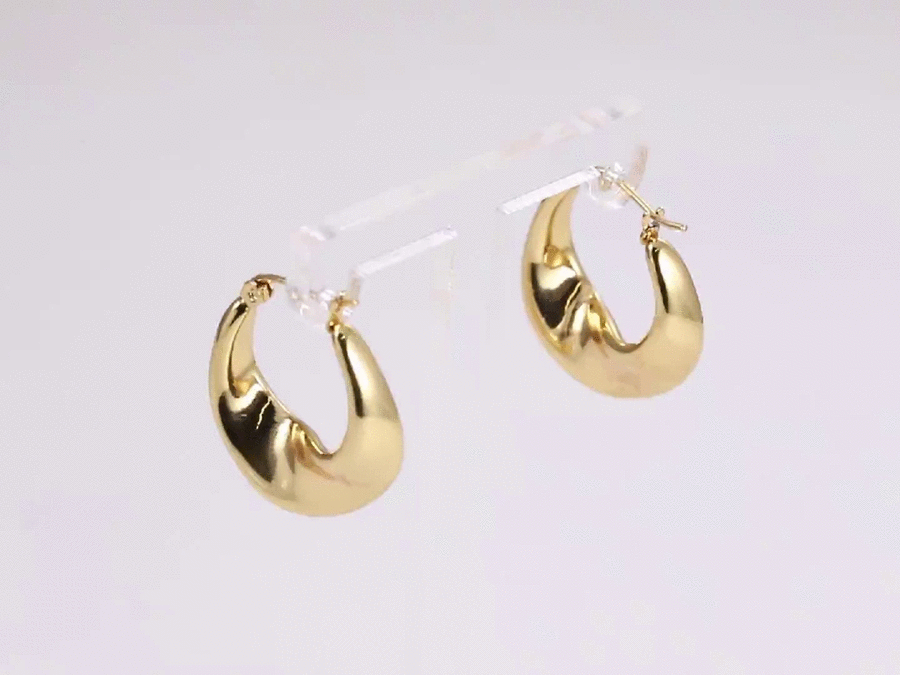 MESS70 STAINLESS STEEL TWISTED HOOP EARRING