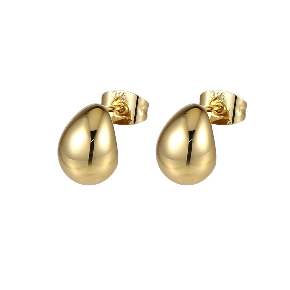 MESS72 STAINLESS STEEL SMALL WATERDROP STUD EARRING