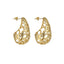MESS74 STAINLESS STEEL HOLLOW WATERDROP EARRING