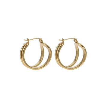 MESS75 STAINLESS STEEL DOUBLE LINE HOOP EARRING