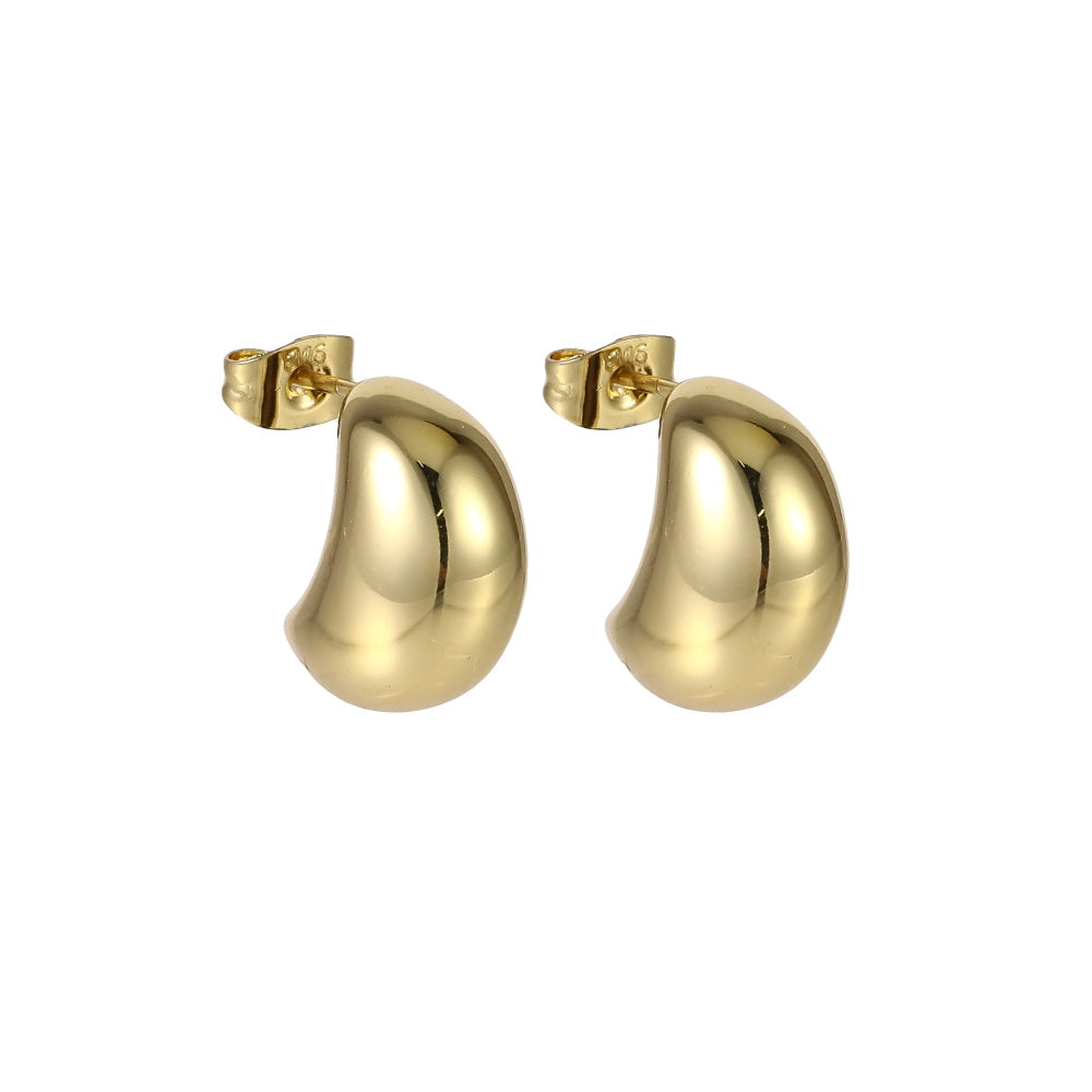 MESS76 STAINLESS STEEL SMOOTH STUD EARRING