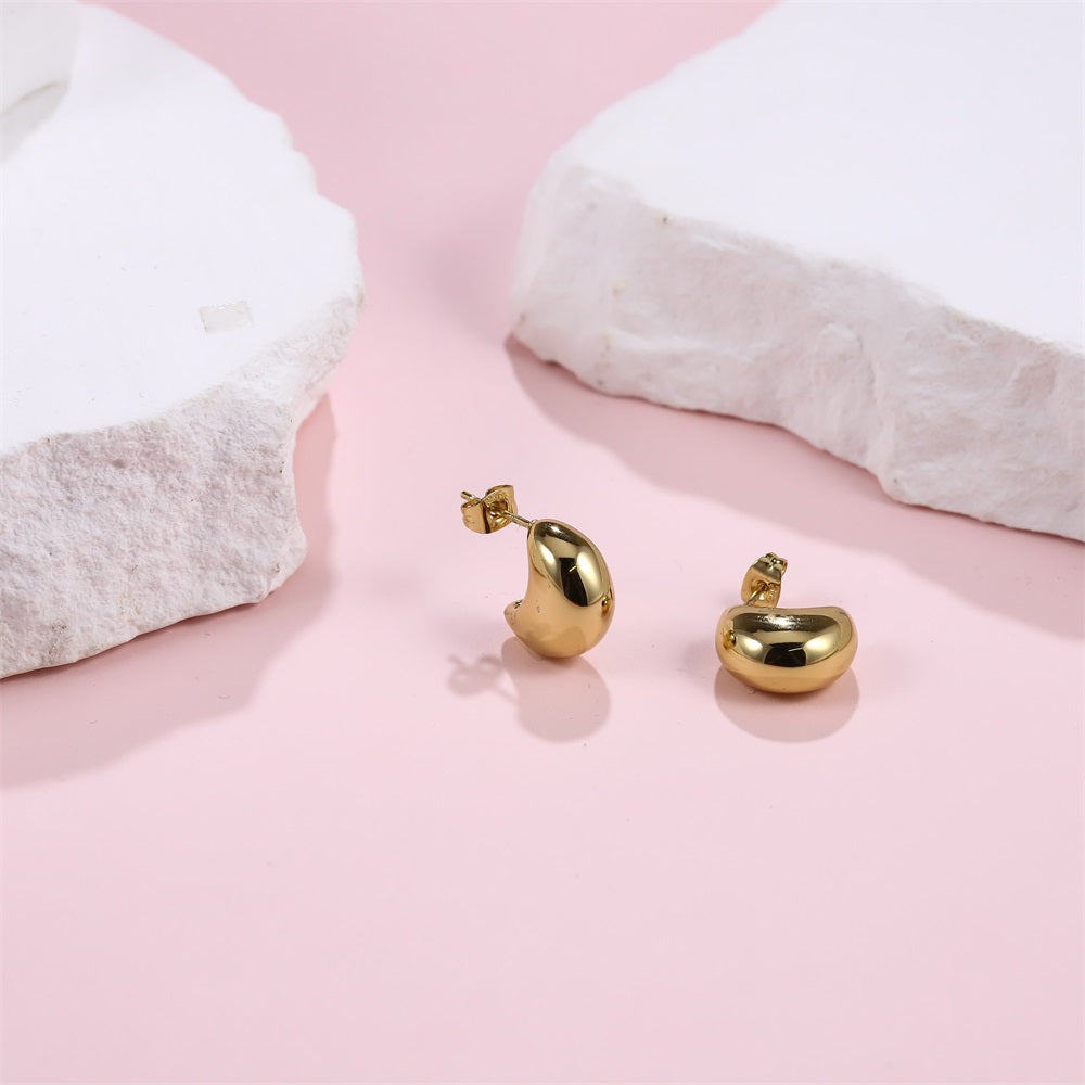 MESS76 STAINLESS STEEL SMOOTH STUD EARRING