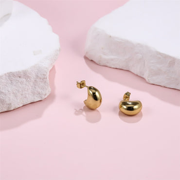 MESS76 STAINLESS STEEL SMOOTH STUD EARRING