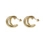 MESS79 STAINLESS STEEL TRIPLE LINE C-SHAPED EARRING