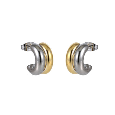 MESS84 STAINLESS STEEL C-SHAPED STUD EARRING