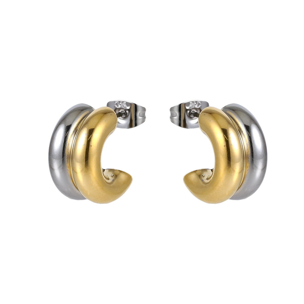 MESS84 STAINLESS STEEL C-SHAPED STUD EARRING