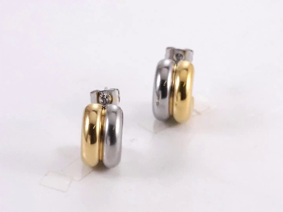 MESS84 STAINLESS STEEL C-SHAPED STUD EARRING