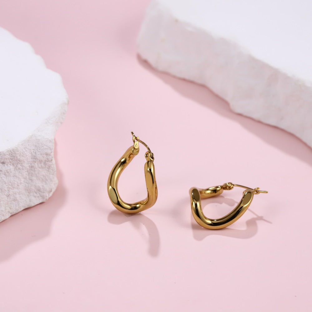 MESS89 STAINLESS STEEL CURB CHAIN LINK EARRING