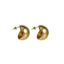 MESS91 STAINLESS STEEL HALF ROUND HOLLOW EARRING