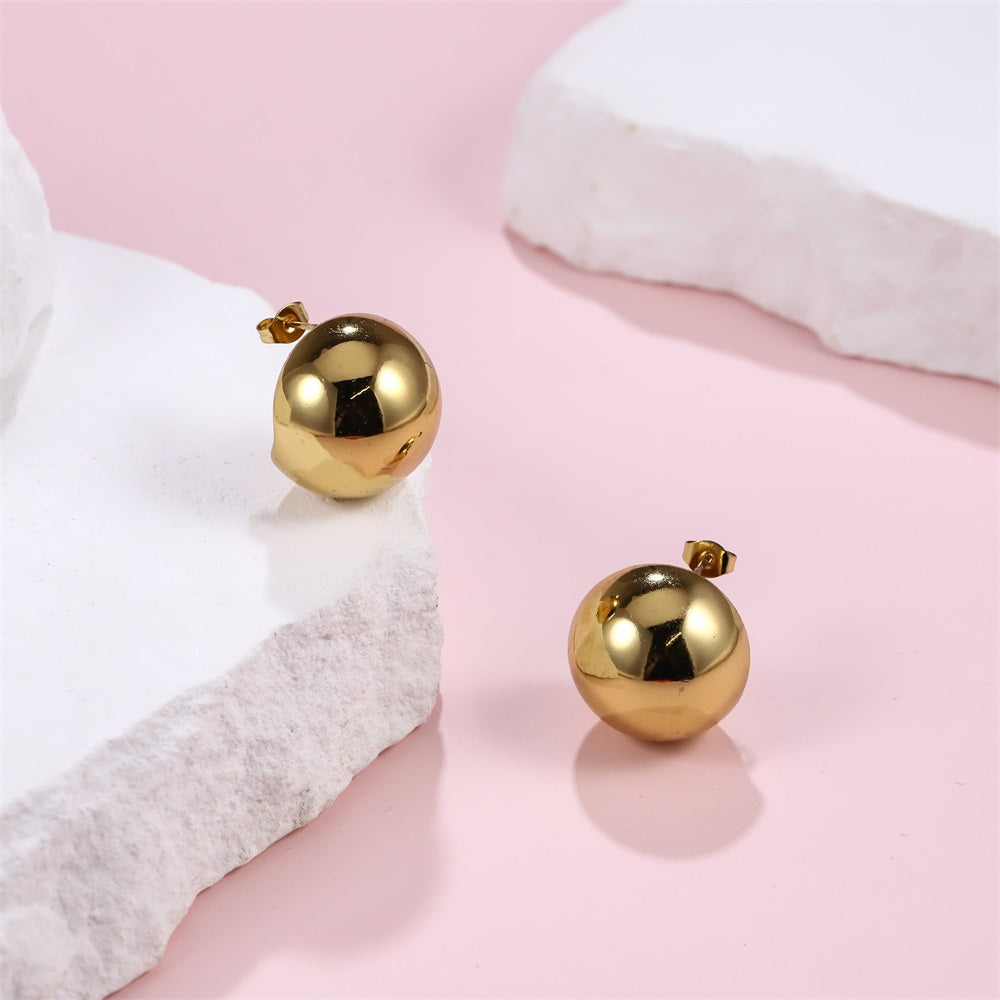 MESS91 STAINLESS STEEL HALF ROUND HOLLOW EARRING