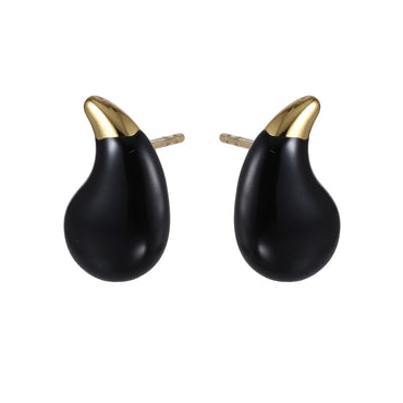 MESS92 STAINLESS STEEL TEARDROP EARRING WITH EPOXY