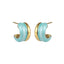 MESS93 STAINLESS STEEL C-SHAPED EARRING WITH EPOXY