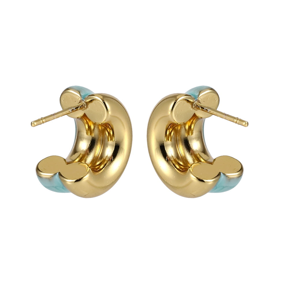 MESS93 STAINLESS STEEL C-SHAPED EARRING WITH EPOXY