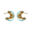 MESS93 STAINLESS STEEL C-SHAPED EARRING WITH EPOXY