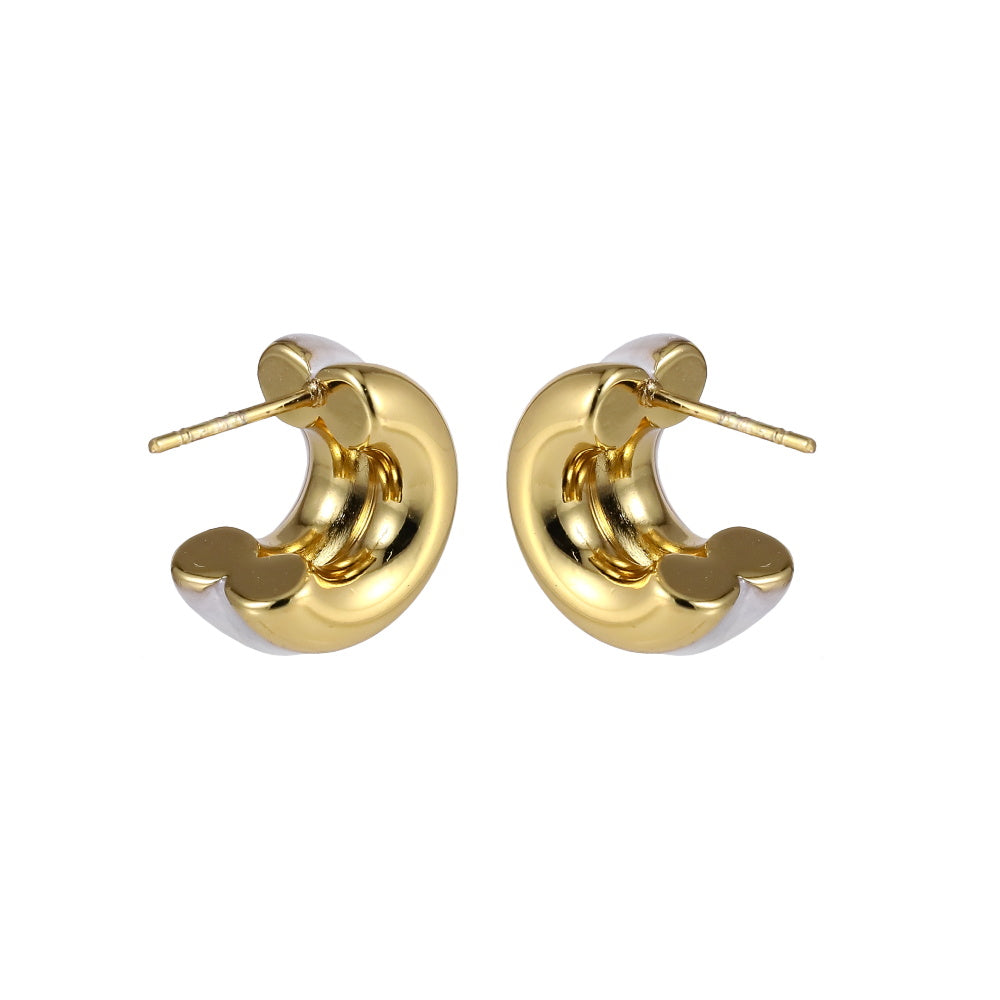 MESS93 STAINLESS STEEL C-SHAPED EARRING WITH EPOXY