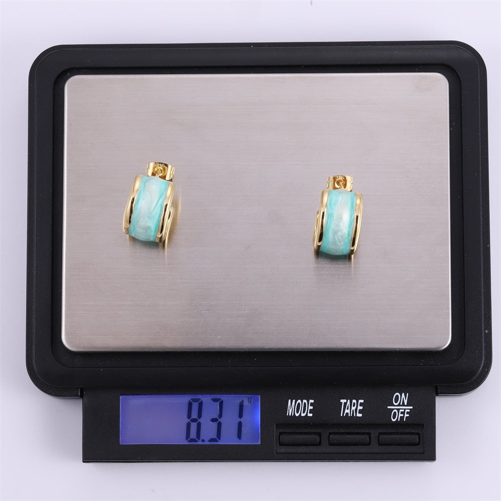 MESS94 STAINLESS STEEL EARRING WITH EPOXY
