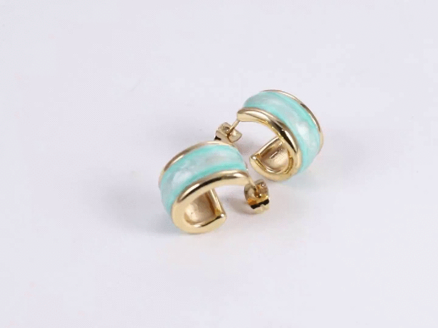 MESS94 STAINLESS STEEL EARRING WITH EPOXY