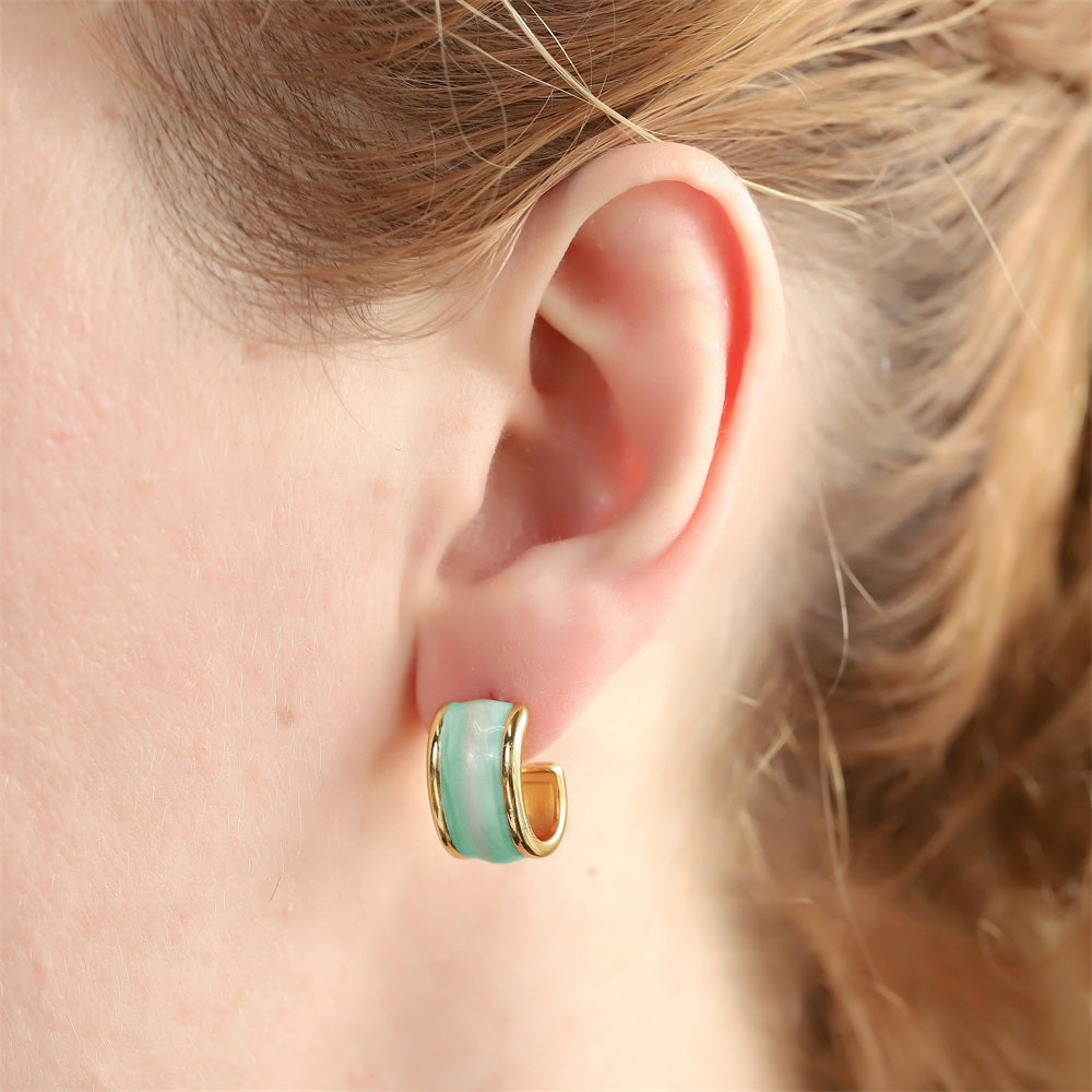 MESS94 STAINLESS STEEL EARRING WITH EPOXY