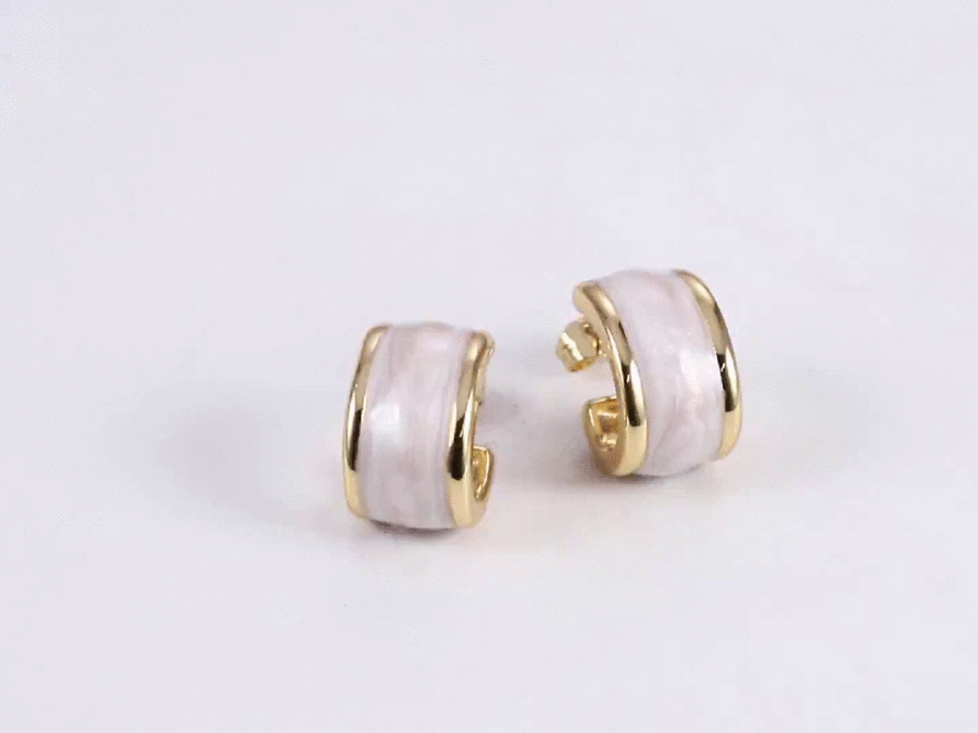 MESS94 STAINLESS STEEL EARRING WITH EPOXY