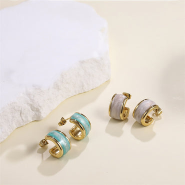 MESS94 STAINLESS STEEL EARRING WITH EPOXY
