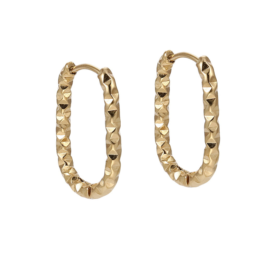 MESS95 STAINLESS STEEL DIA-CUT U SHAPE EARRING