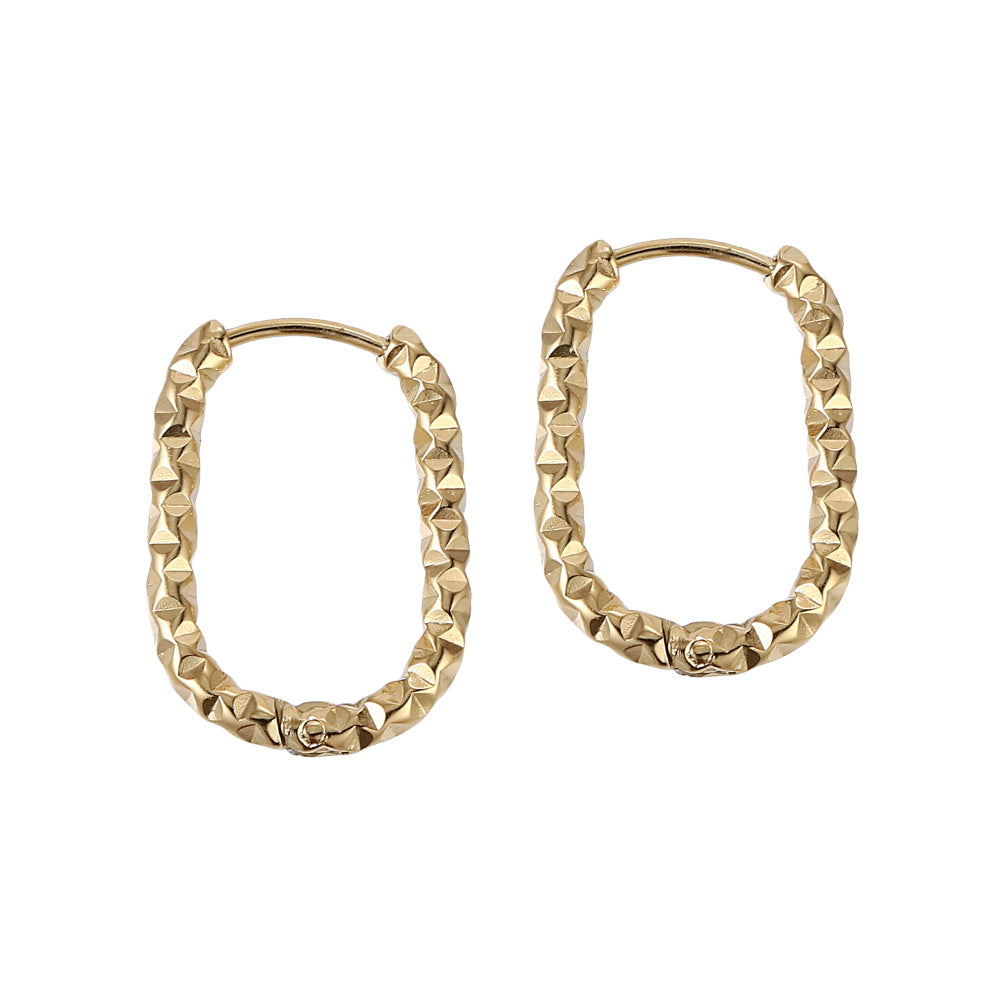 MESS95 STAINLESS STEEL DIA-CUT U SHAPE EARRING