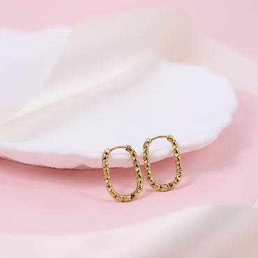 MESS95 STAINLESS STEEL DIA-CUT U SHAPE EARRING