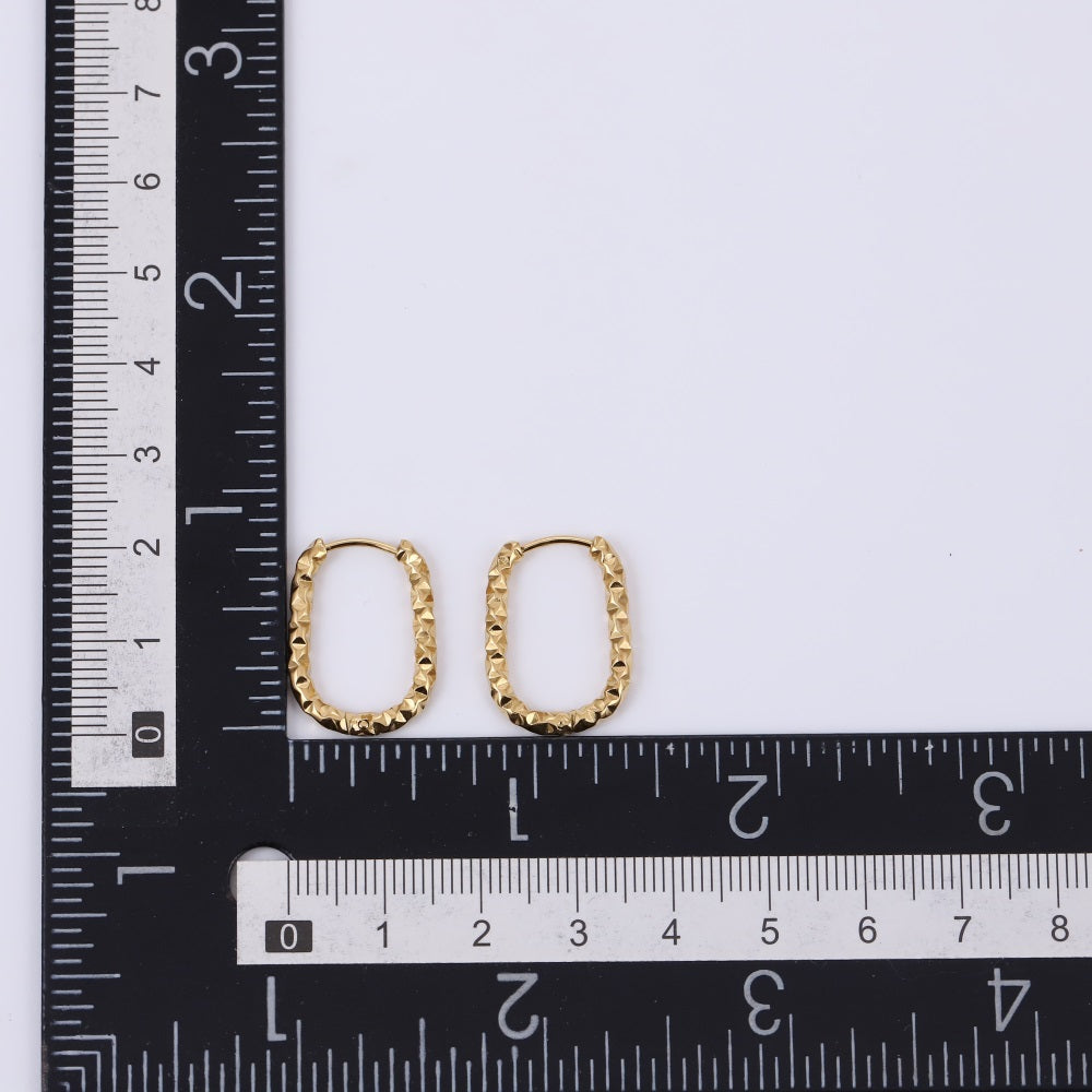 MESS95 STAINLESS STEEL DIA-CUT U SHAPE EARRING